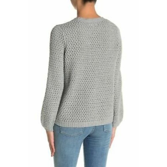 14th & Union Popcorn Sweater Size L Open Knit Pullover Heather Gray NEW Tag B8 - Picture 2 of 6